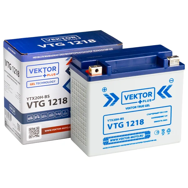 Аккумулятор VEKTOR PLUS YTX20-BS 20 Ач 270 А, прямая полярность