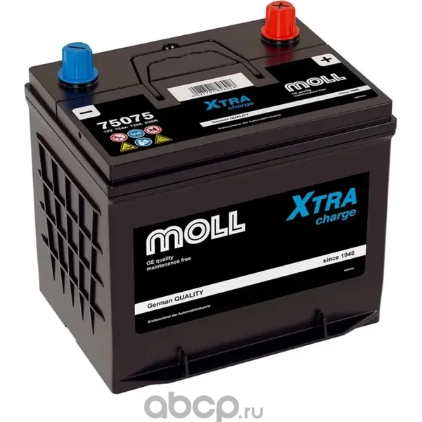 Аккумулятор MOLL Xtra Charge 75 Ач 720 А (EN), обратная полярность, LN3