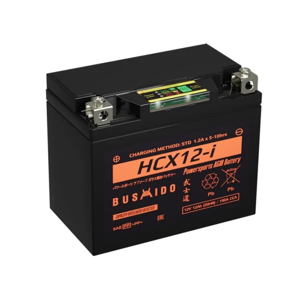 Аккумулятор BUSHIDO YTX12-BS 13.5 Ач 190 А, прямая полярность