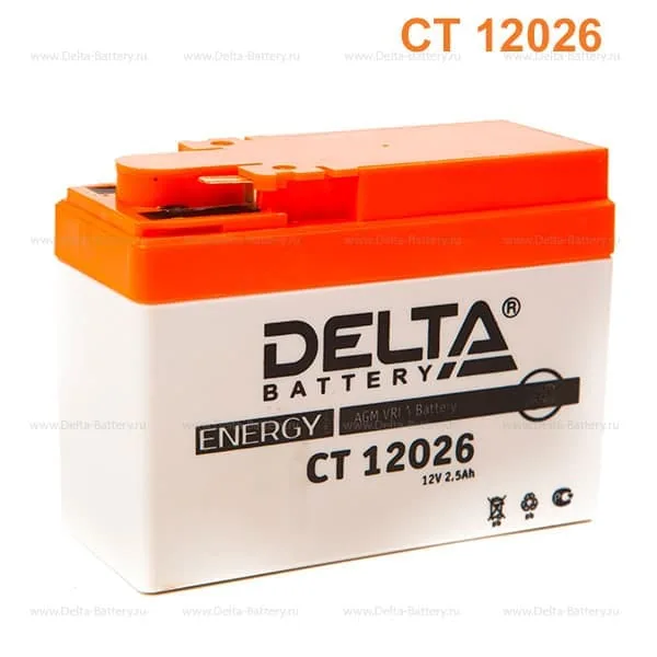 Аккумулятор DELTA 2.5 Ач 45 А (EN), обратная полярность, YTX4L