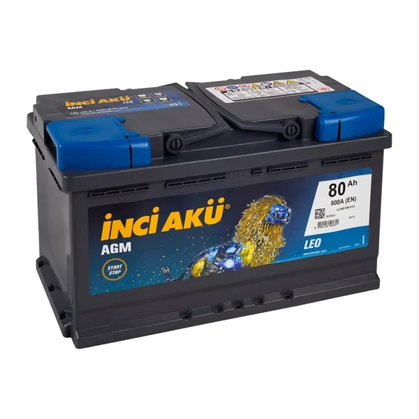 Аккумулятор INCI AKU 80 Ач 800 А (EN), обратная полярность, LN4