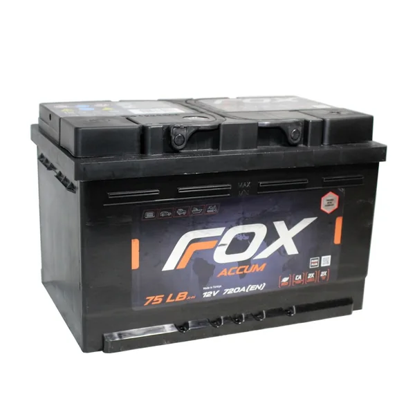 Аккумулятор FOX 75 Ач 720 А (EN), обратная полярность, LN3