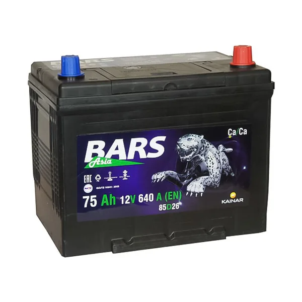 Аккумулятор BARS 75 Ач 640 А (EN), обратная полярность, D26