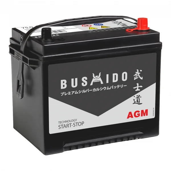 Аккумулятор BUSHIDO AGM ASIA 75D26L 75 Ач 710 А (JIS), обратная полярность