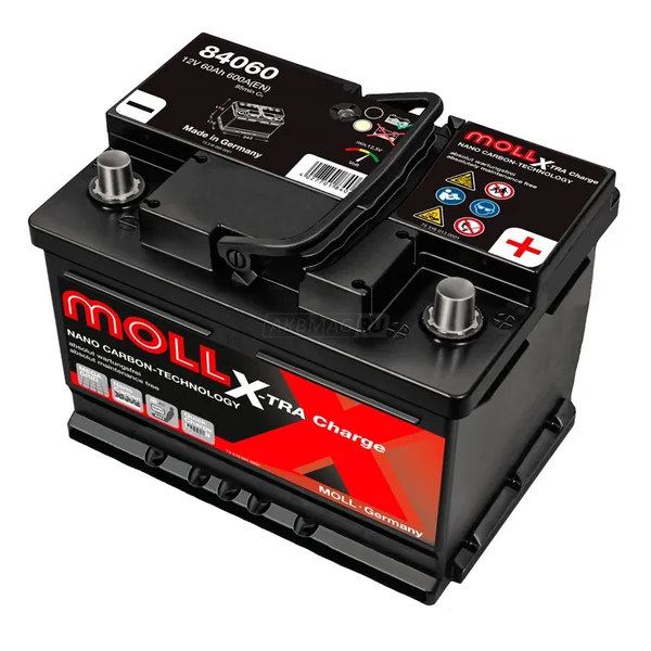 Аккумулятор MOLL XTRA CHARGE 60 Ач 600 А (EN), обратная полярность, LN2