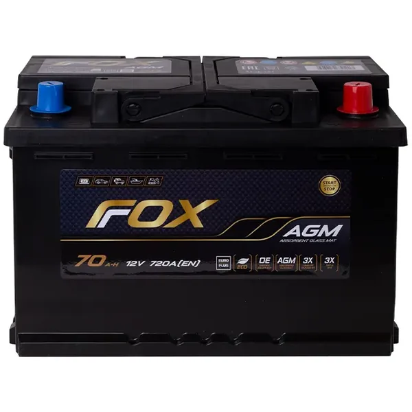 Аккумулятор FOX 70 Ач 720 А (EN), обратная полярность, LN3