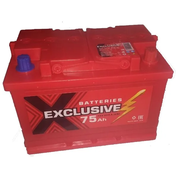 Аккумулятор EXCLUSIVE 75 Ач 600 А (EN), обратная полярность, LN3